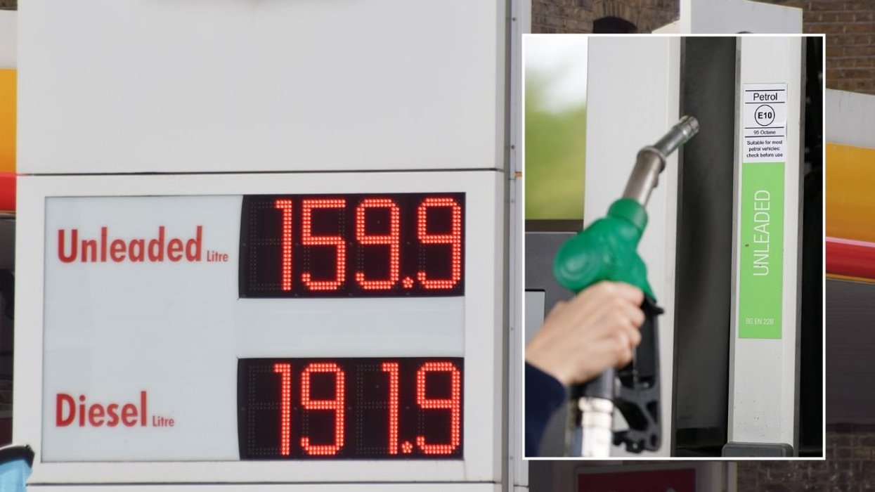 Expensive fuel prices and a petrol pump