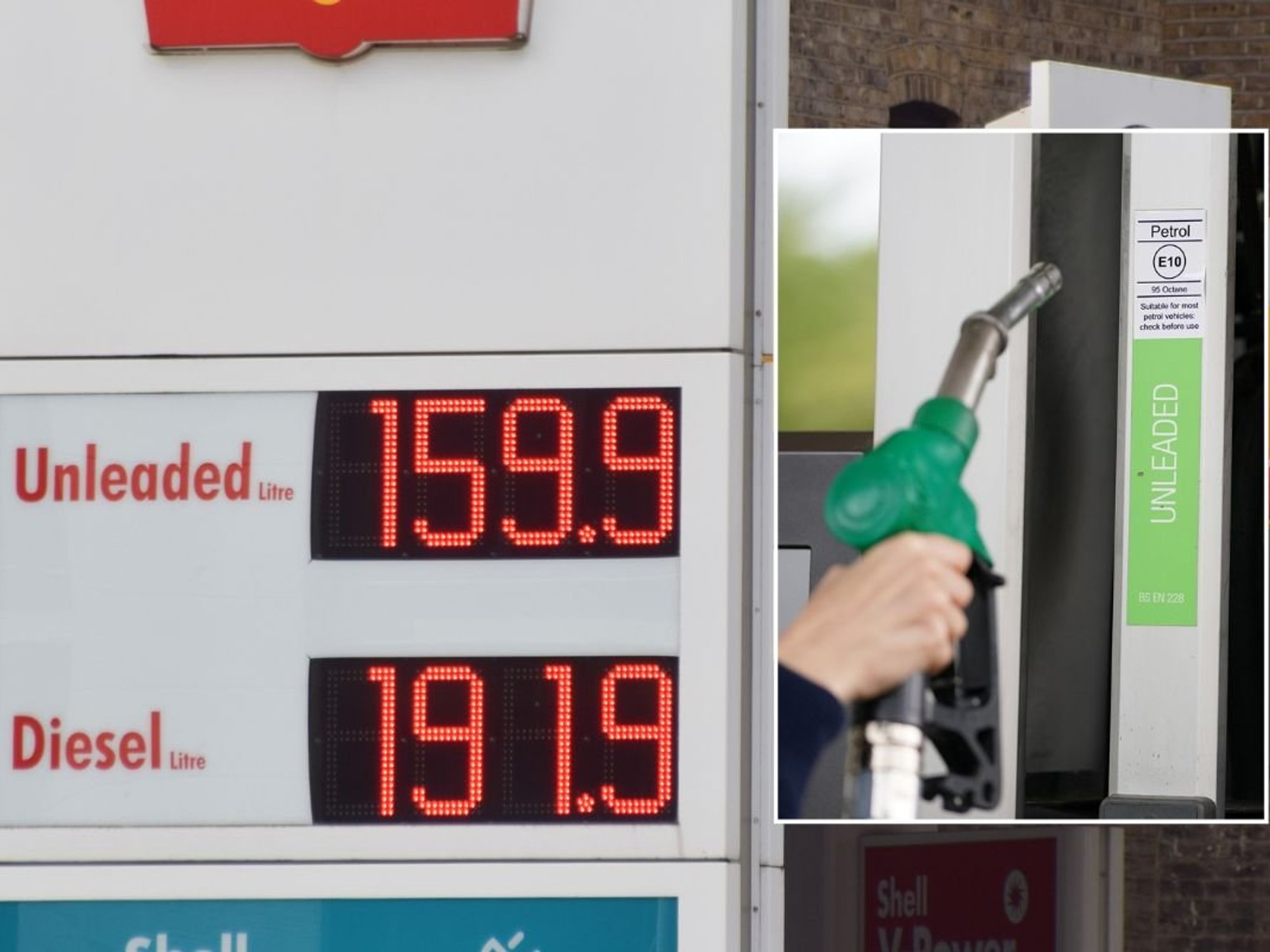 Expensive fuel prices and a petrol pump