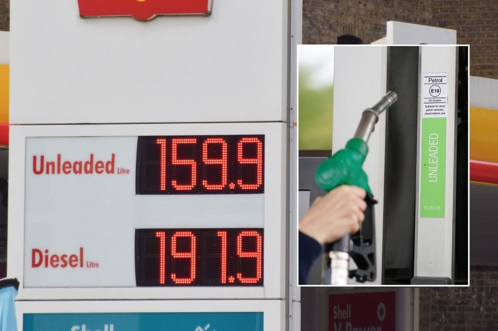 Expensive fuel prices and a petrol pump