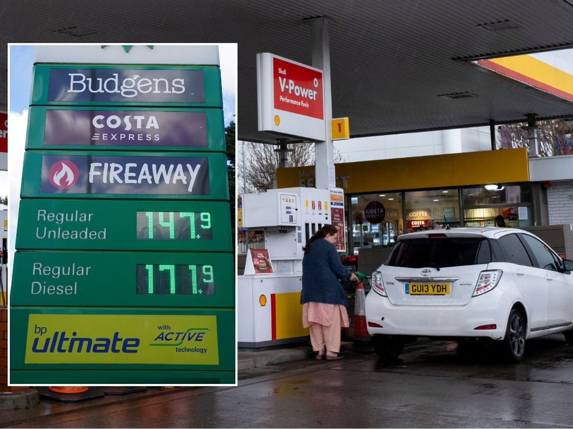 Expensive fuel prices and a petrol station