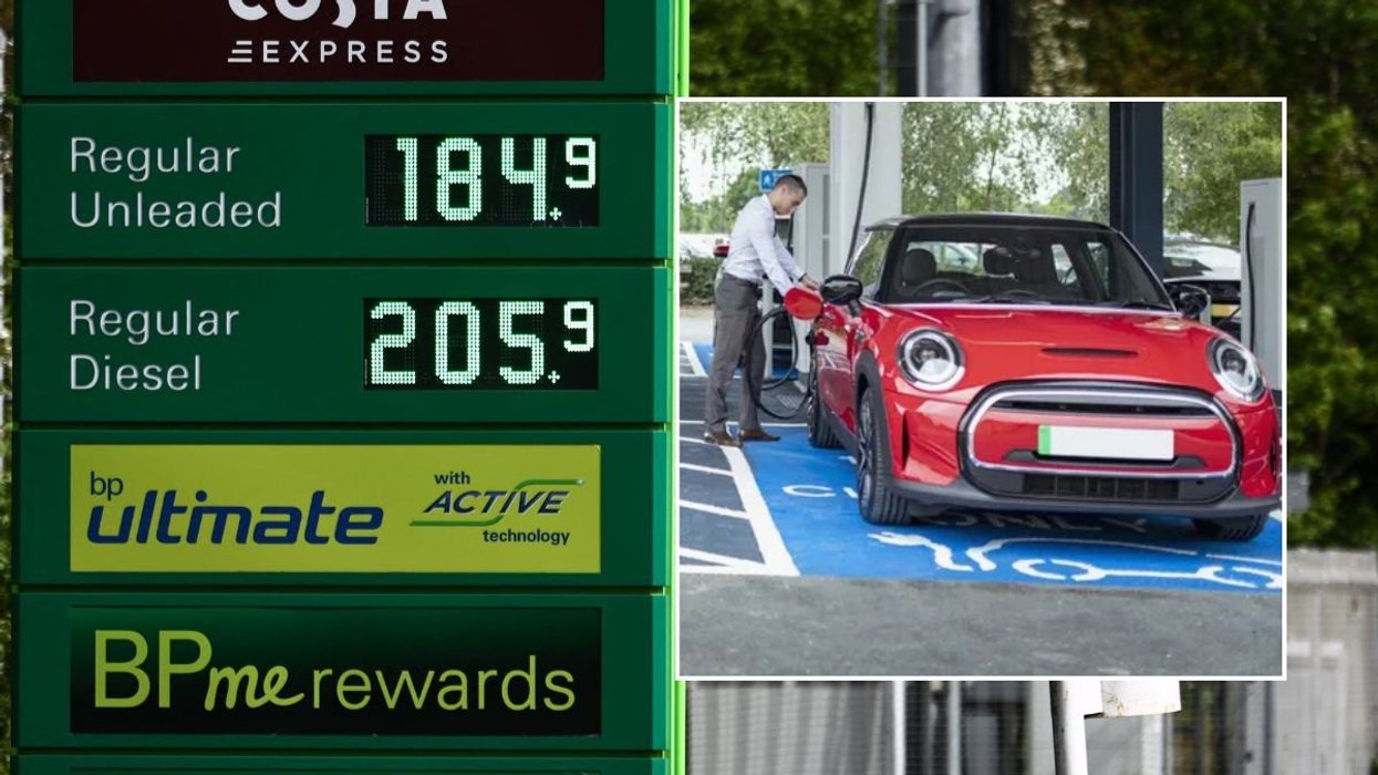 Expensive petrol and diesel prices and an electric car charging facility