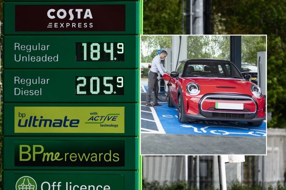 Expensive petrol and diesel prices and an electric car charging facility