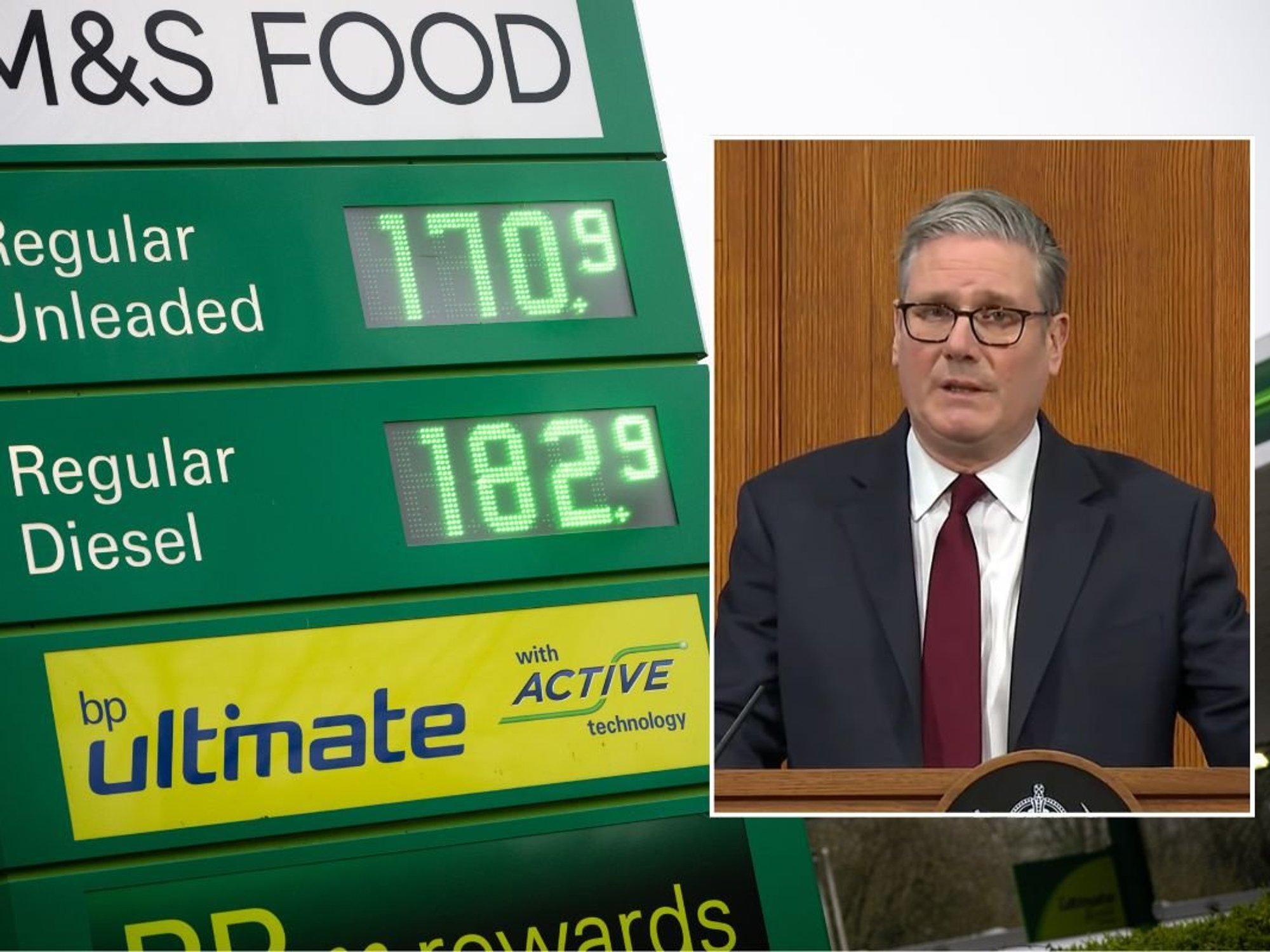 Expensive petrol and diesel prices and Prime Minister Sir Keir Starmer