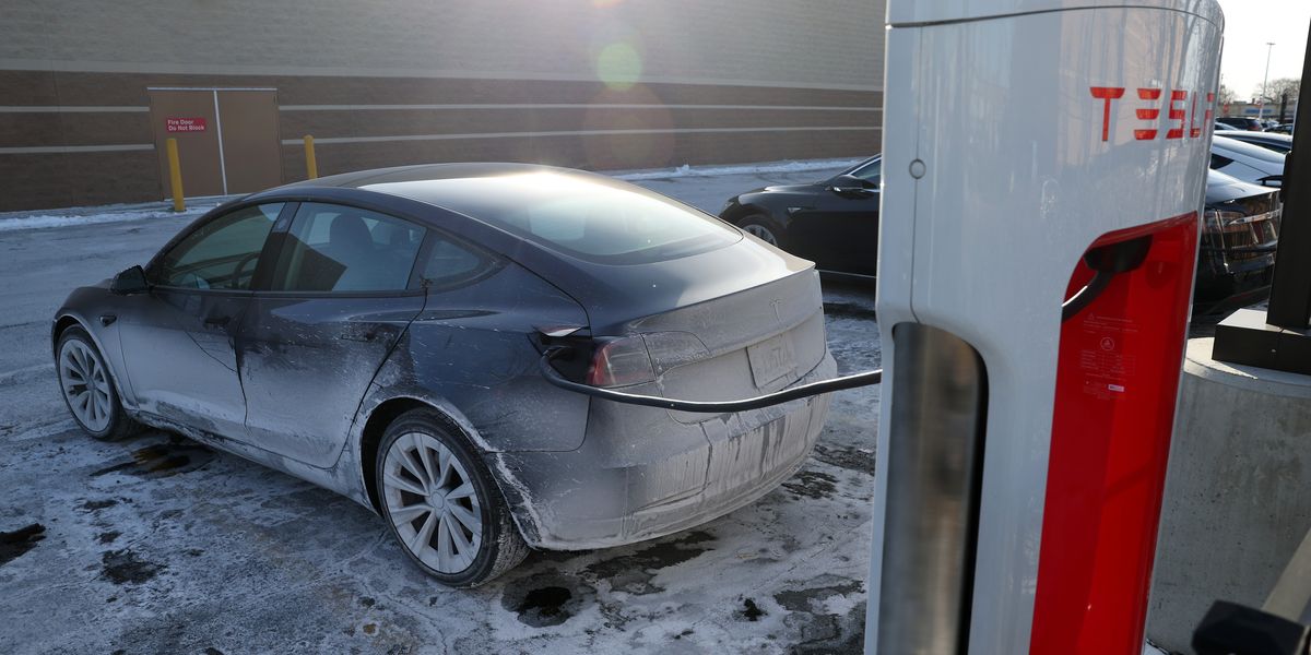 NextImg:Tesla electric vehicles left abandoned after freezing temperatures drain batteries - 'It's a disaster!'