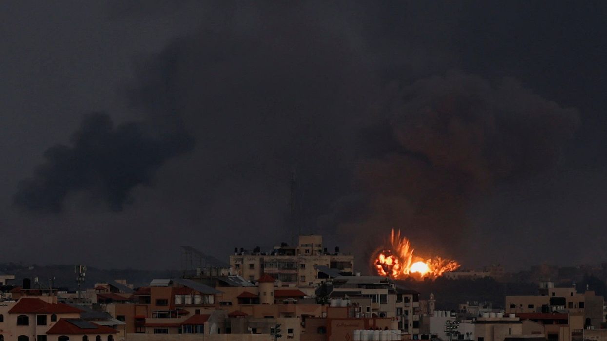Explosions are seen, following Israeli strikes in Gaza City