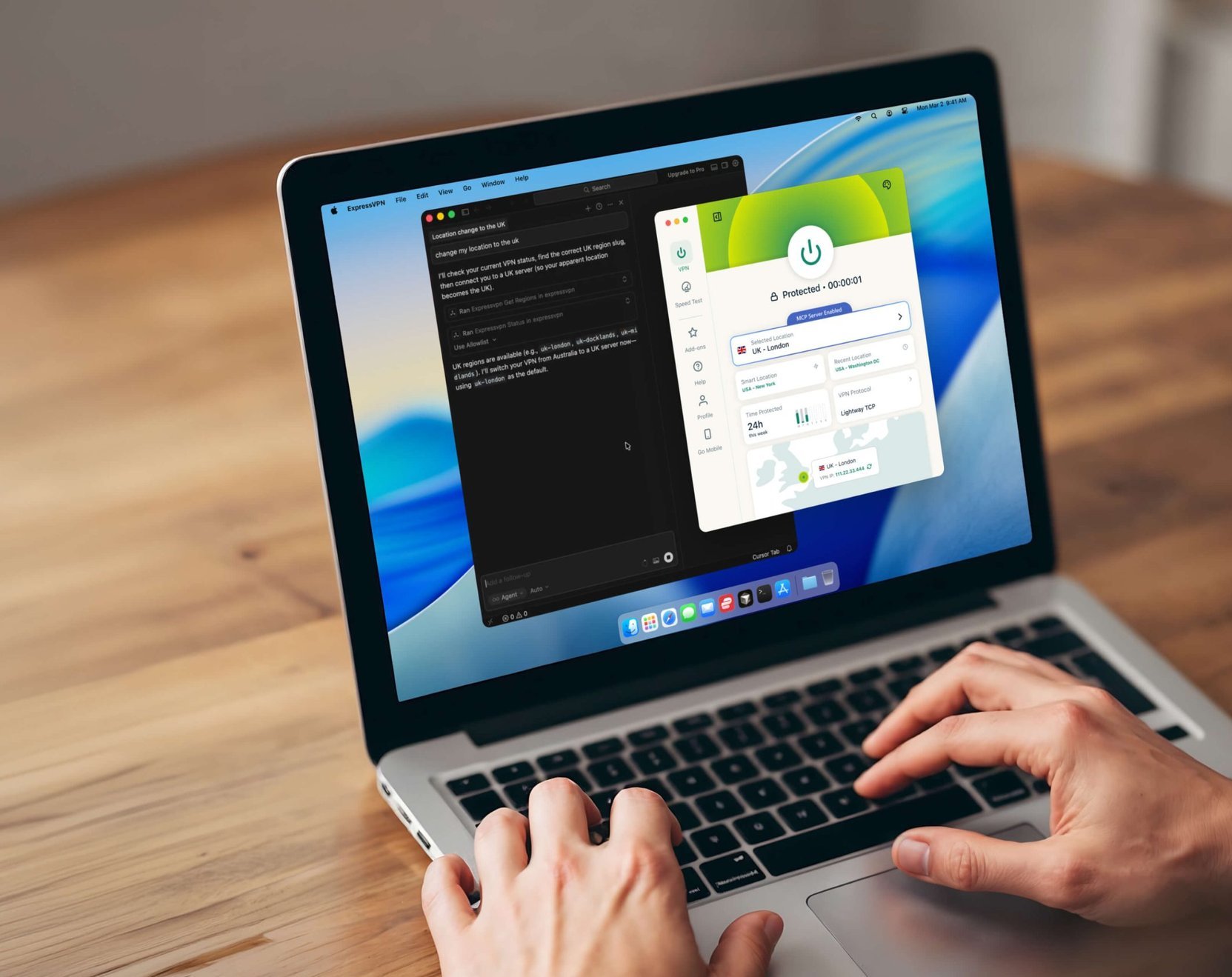 Express VPN in use on laptop
