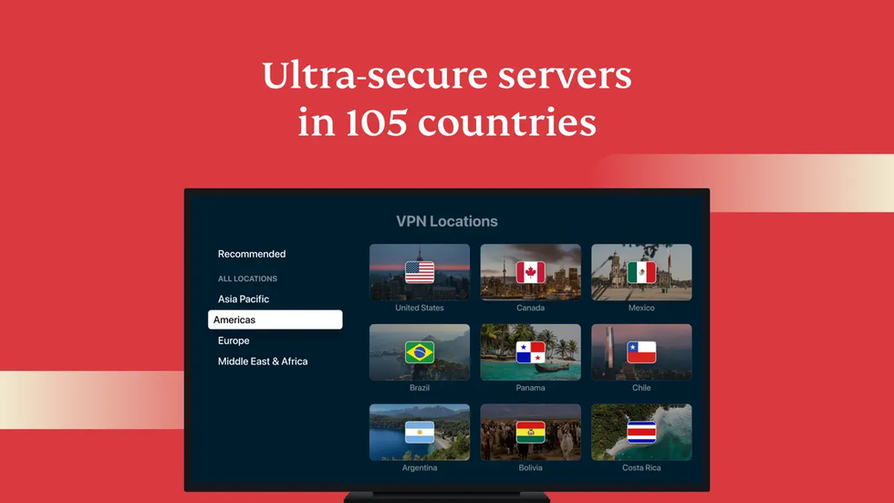 ExpressVPN app running on an Apple TV