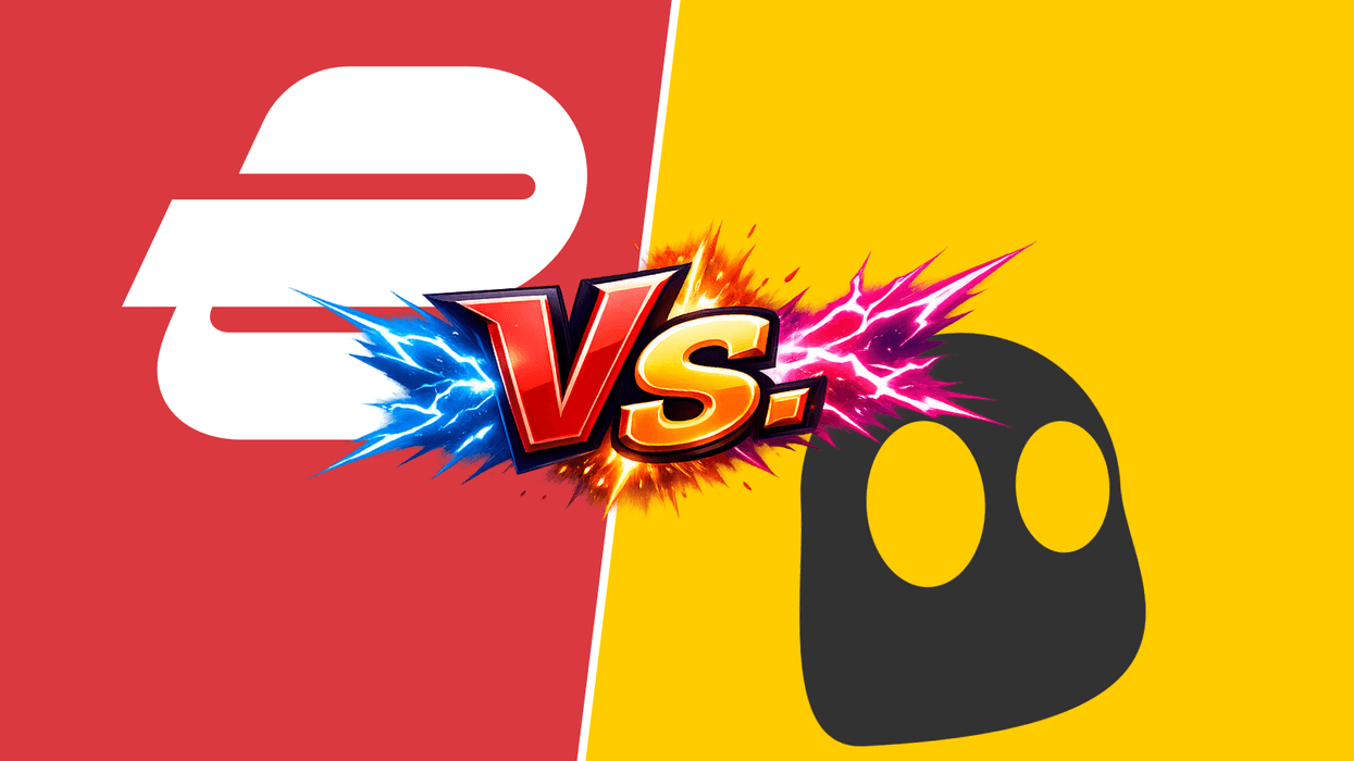 ExpressVPN logo and Cyberghost logo