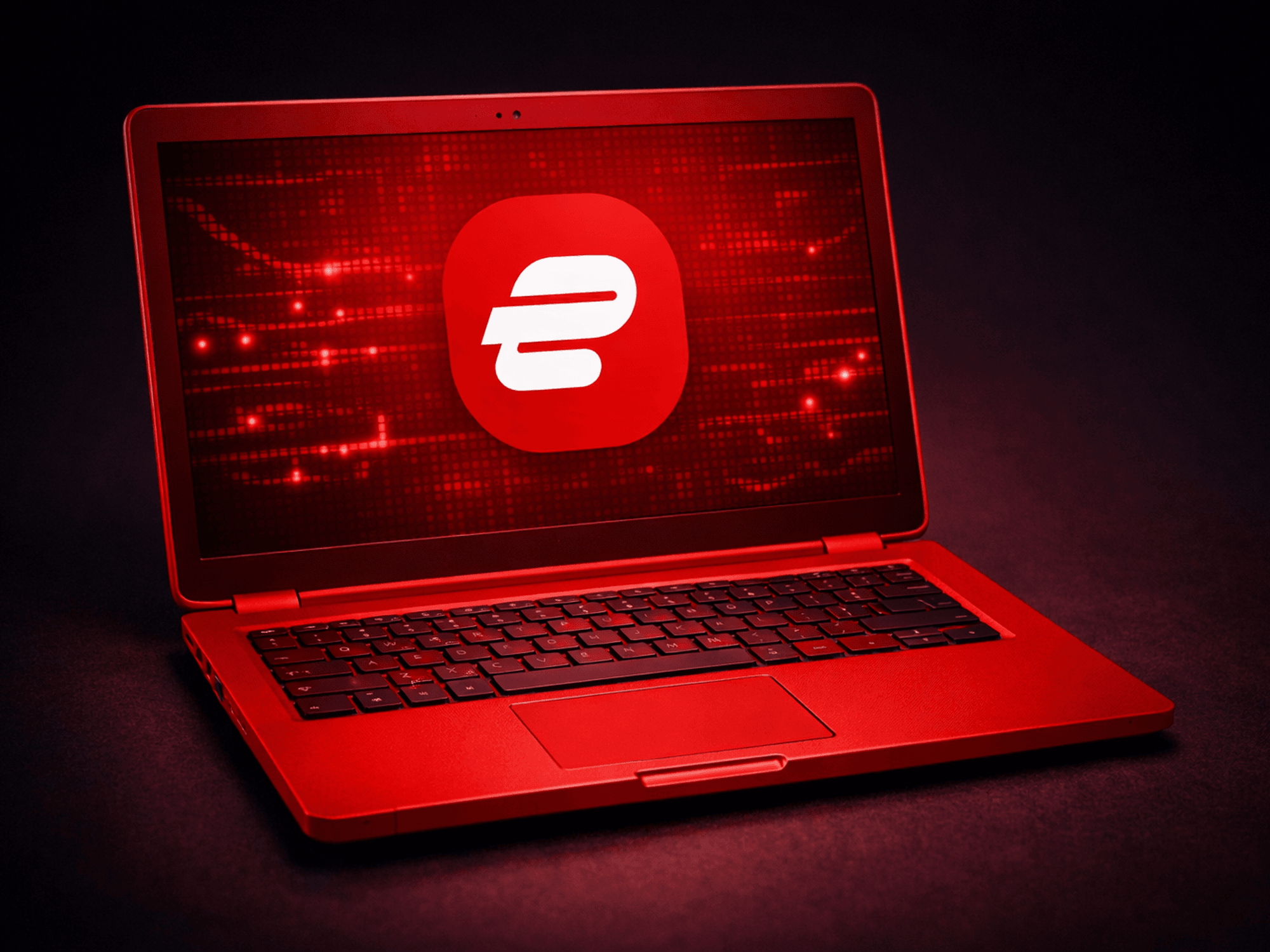 ExpressVPN logo displayed on laptop screen