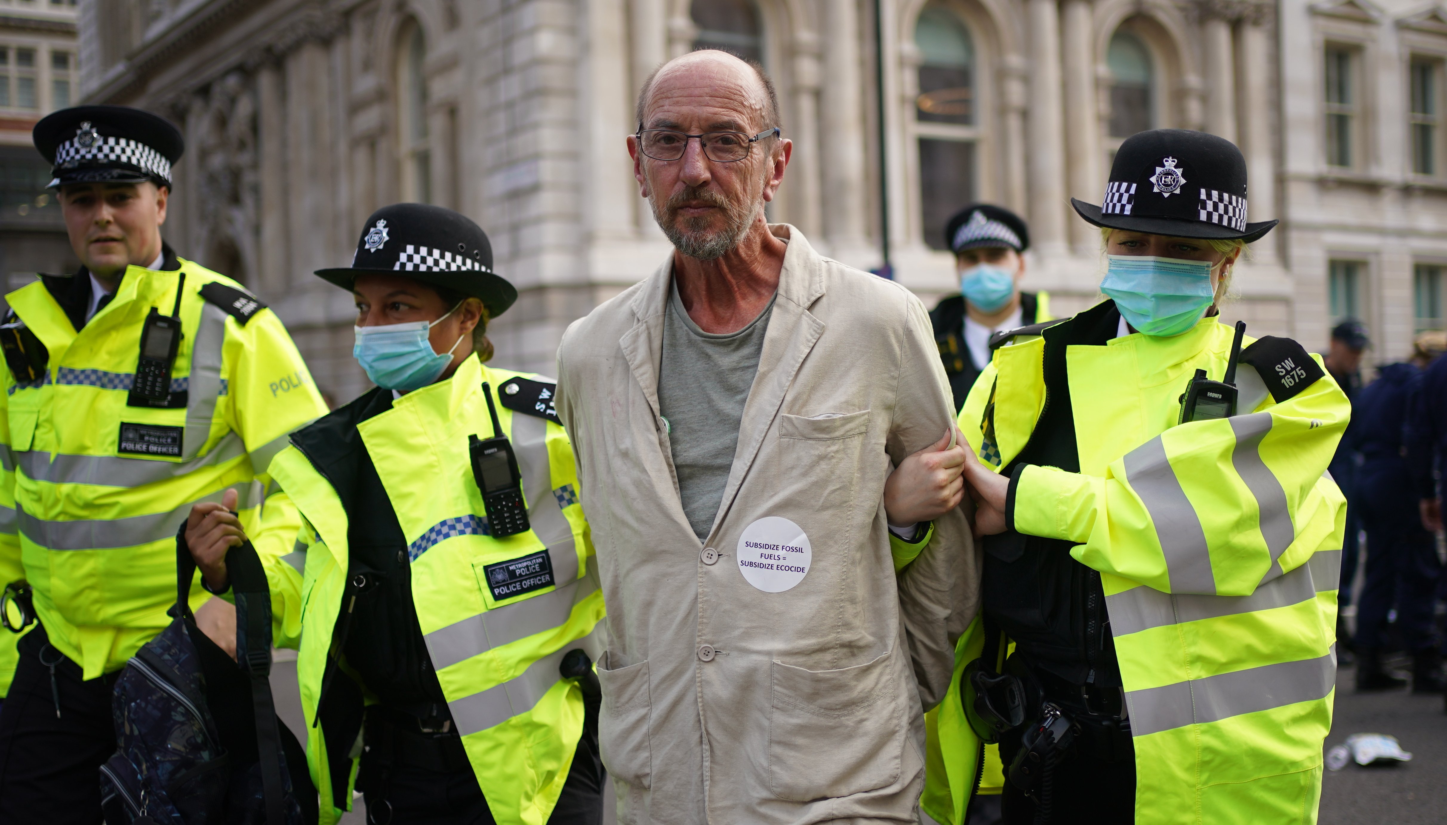Extinction Rebellion have been protesting in Whitehall, central London, about climate change.