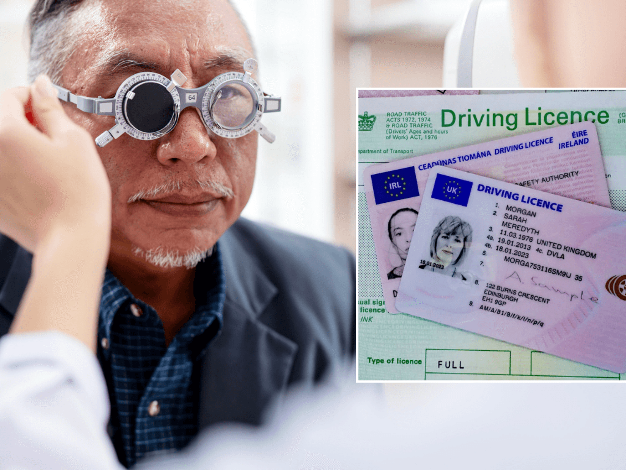 Eyesight test and driving licence