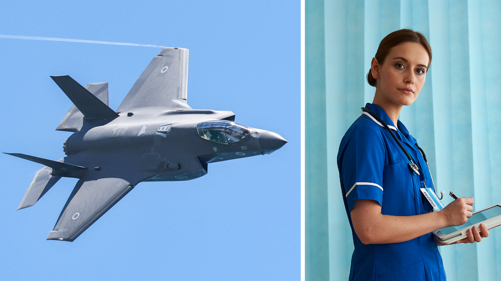 F-35 Fighter Jet and a nurse