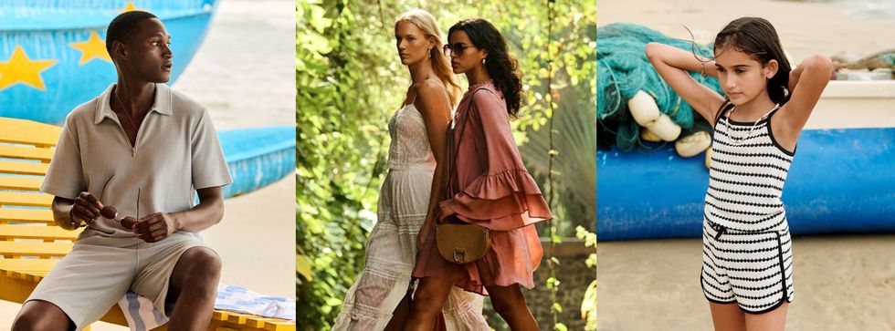 F&F models wearing summer clothing