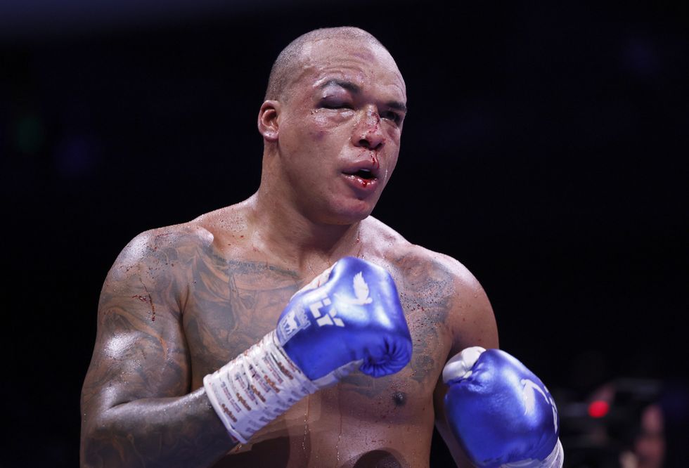 Fabio Wardley was spotted comforting his mother following his devastating defeat to Daniel Dubois at the WBO heavyweight title bout in Manchester on Saturday evening