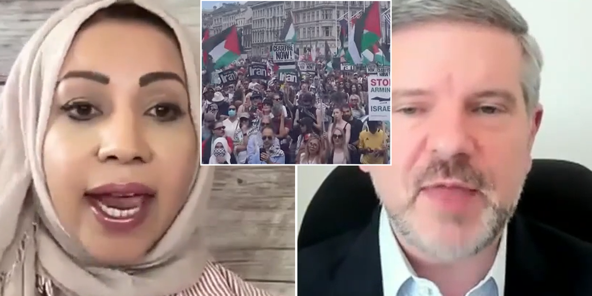 NextImg:‘Insanity!’ GB News guest sparks fury as she DEFENDS protesters holding aloft Iranian flags