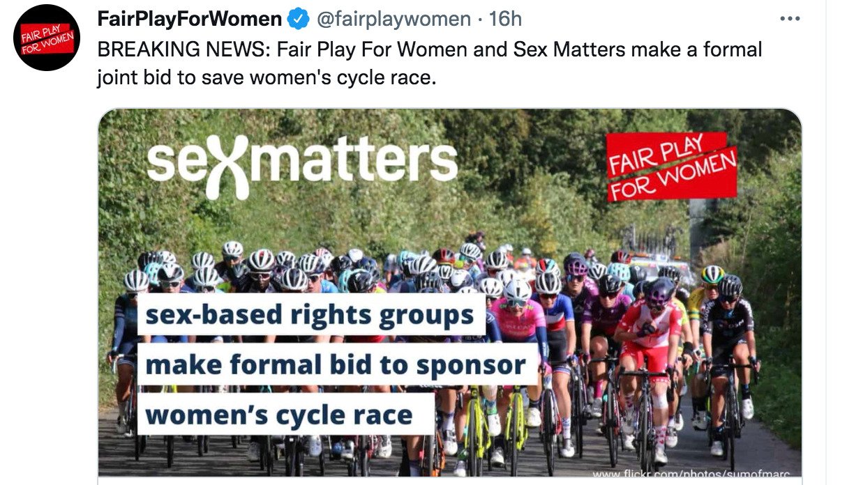 Fair Play for Women made the announcement they put in a bid to sponsor the event on social media