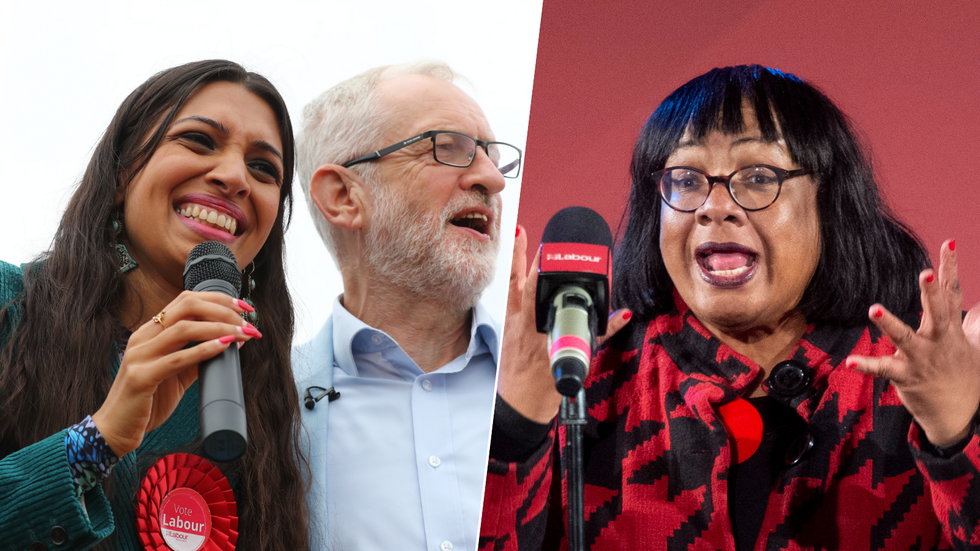 Faiza Shaheen and Jeremy Corbyn/Diane Abbott
