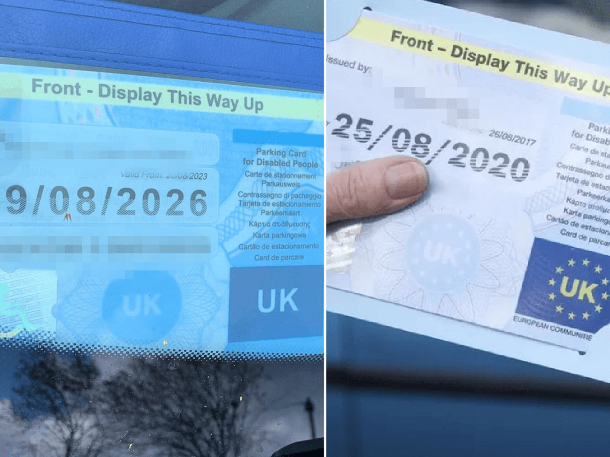 Fake Blue Badge and a real Blue Badge