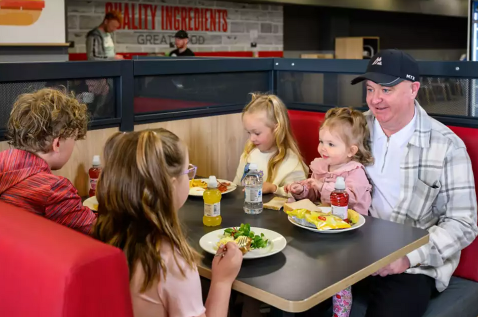 Family eating at Asda caf\u00e9s