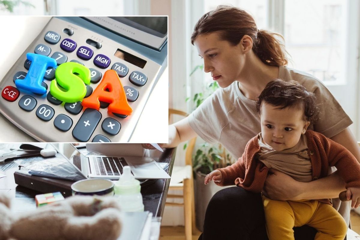 Family looking at bill and ISA