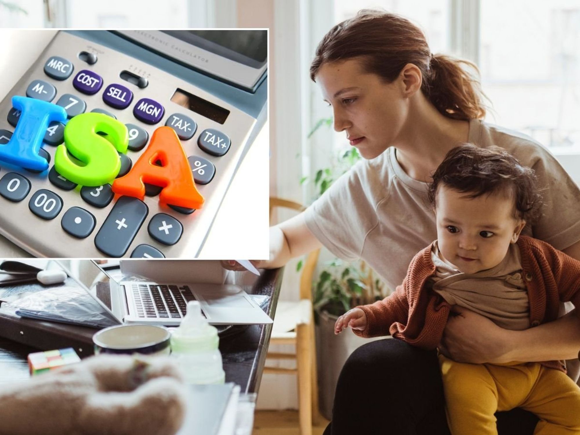 Family looking at bill and ISA