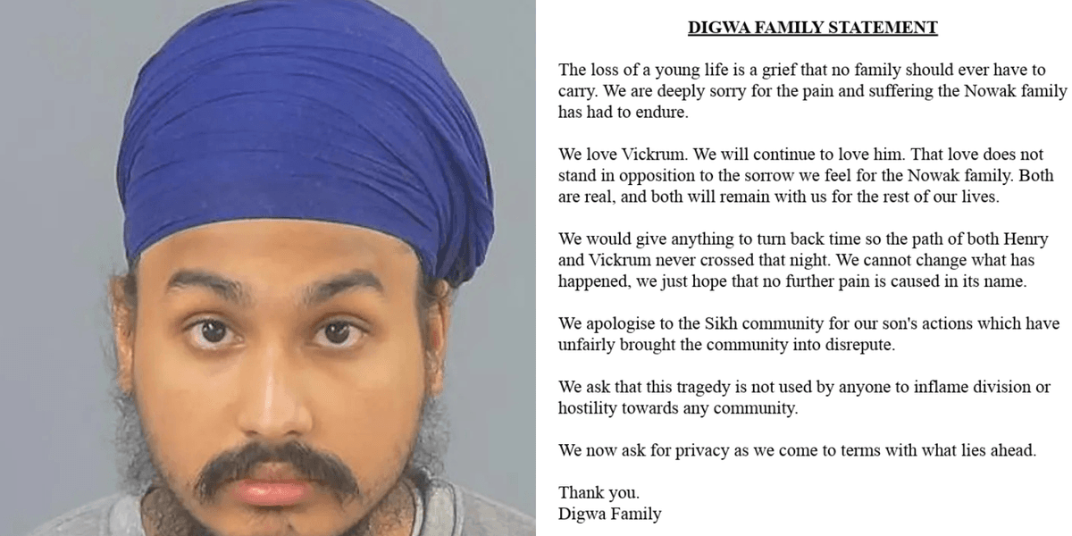 Family of Henry Nowak's killer issues apology to 18-year-old's parents and Sikh community