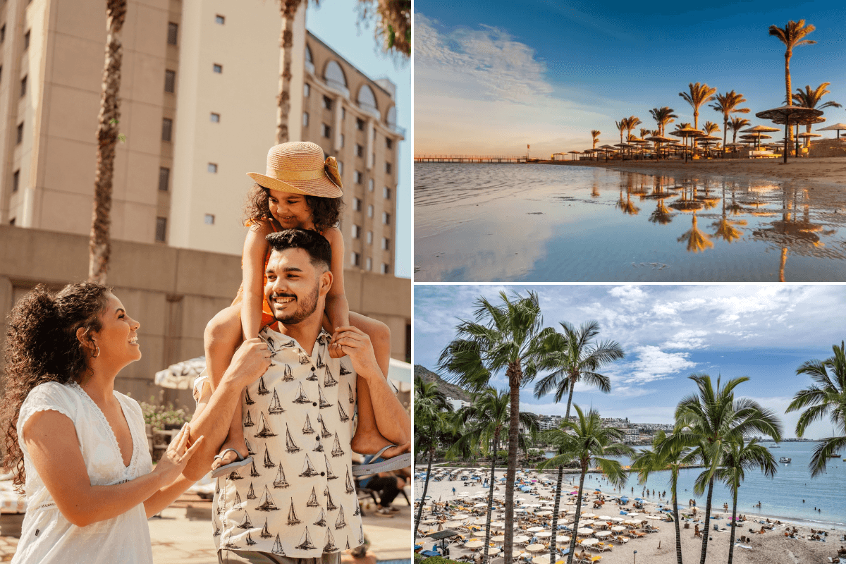 Family on holiday in hotel / Beach in Sharm El Sheikh, Egypt / Gran Canaria