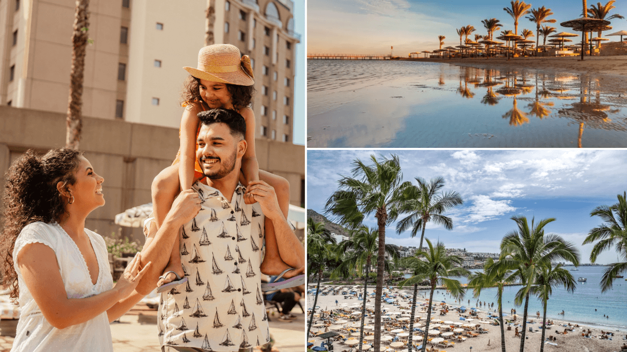 Family on holiday in hotel / Beach in Sharm El Sheikh, Egypt / Gran Canaria