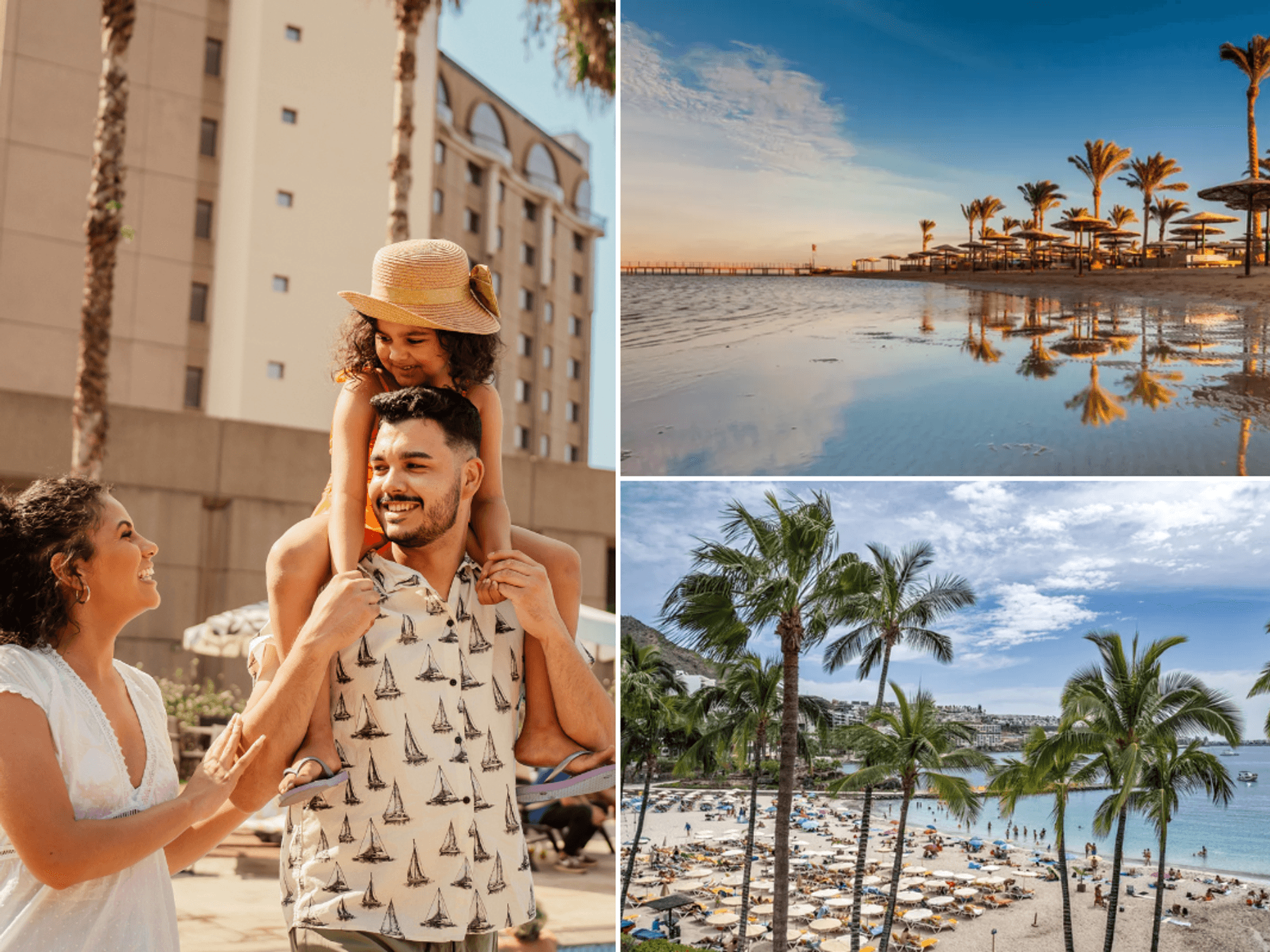 Family on holiday in hotel / Beach in Sharm El Sheikh, Egypt / Gran Canaria