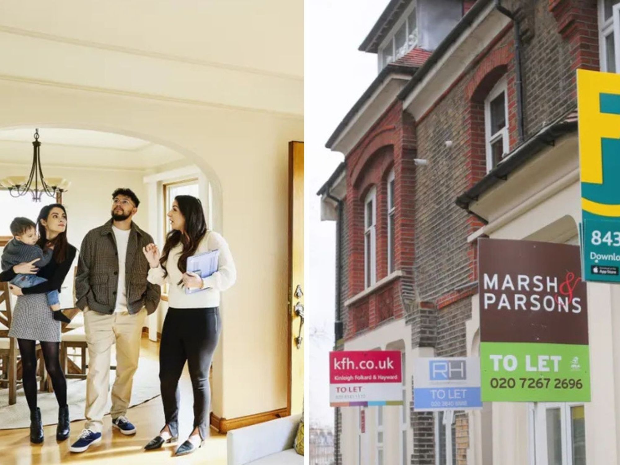 Family viewing a property/properties for sale