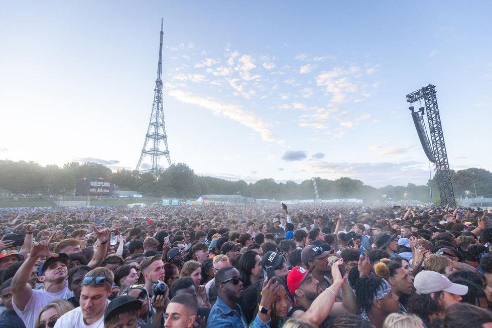 Fans cheer as A$AP Rocky performs at the Wireless Festival at Crystal Palace Park, London. Picture date: Friday July 1, 2022.