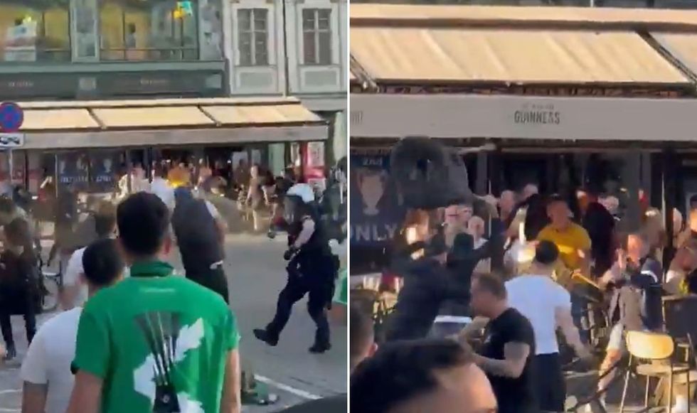 Fans clashed in the streets of Poland ahead of the Europa Conference League final