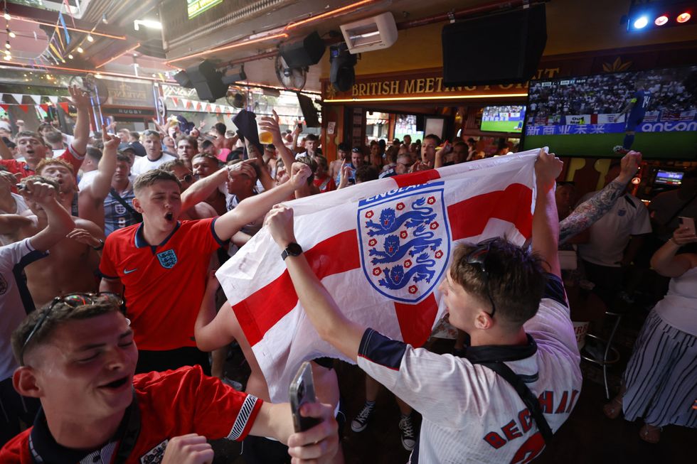 Fans gather for England v Slovakia - Benidorm, Spain