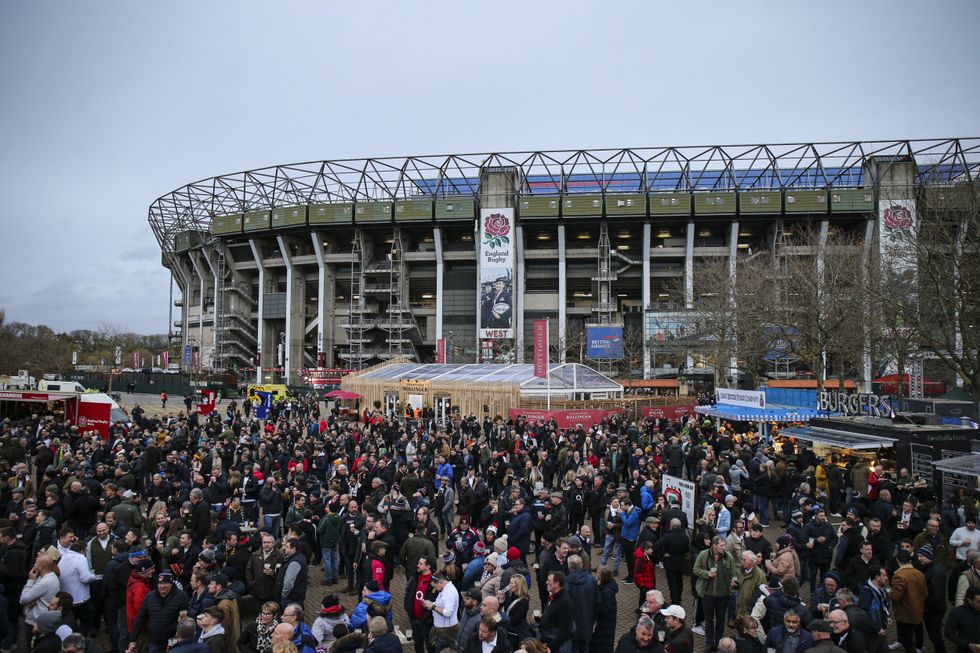 Fans outside the stadium before the Autumn International match at Twickenham Stadium