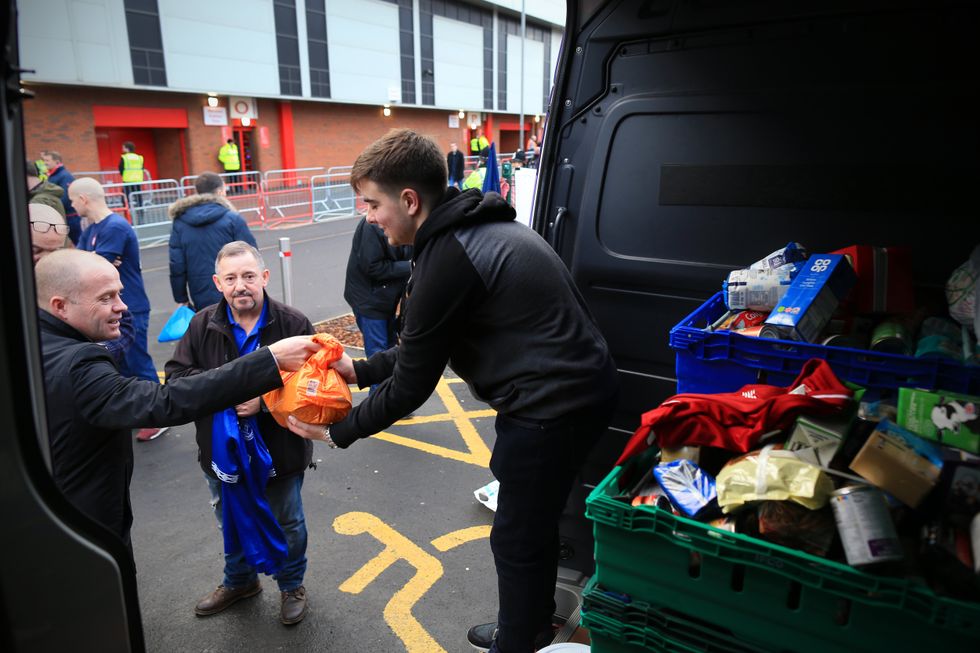 Fans Supporting Foodbanks often deploy their services outside Anfield