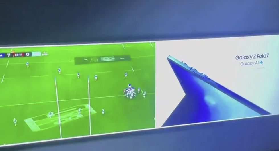 Fans were left fuming after adverts broke up the match