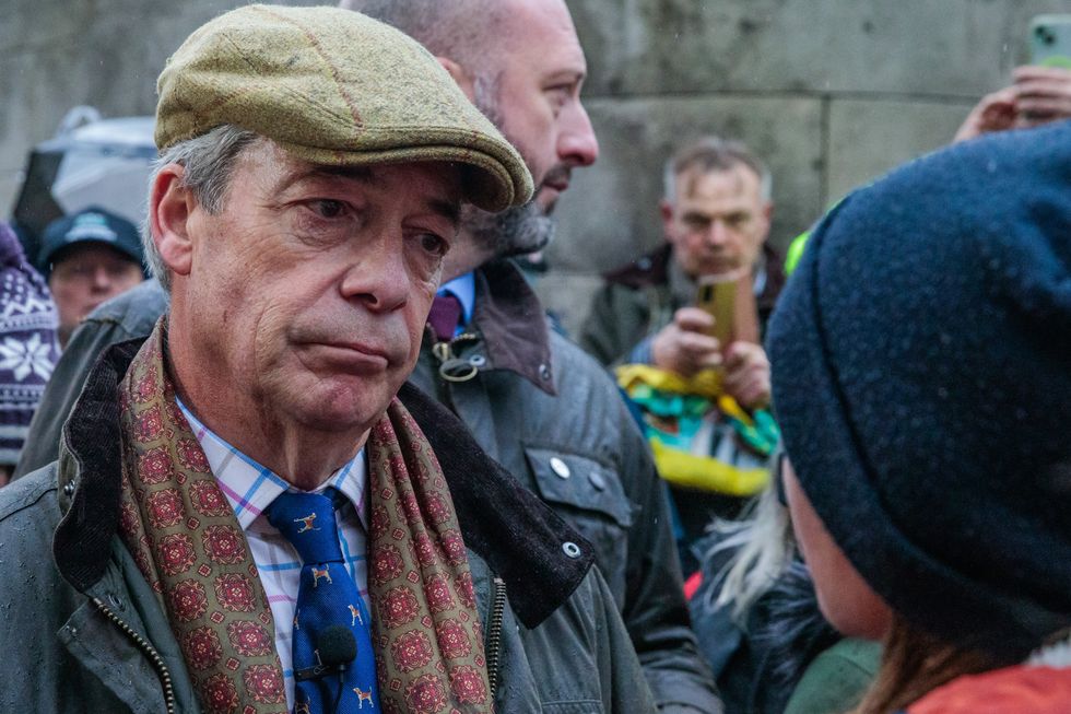 Farage attending the farmers' demo yesterday