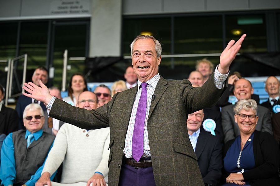 Farage campaigning for Reform