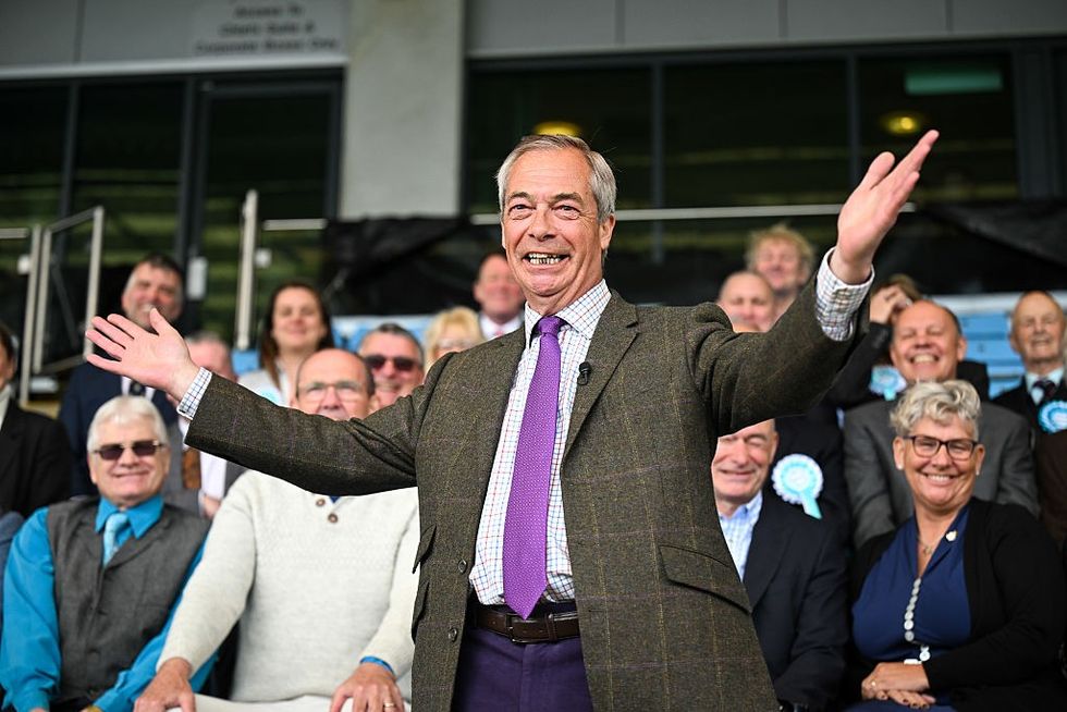 Farage campaigning for Reform