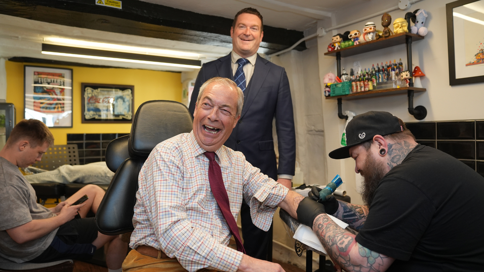 Farage getting tattoo