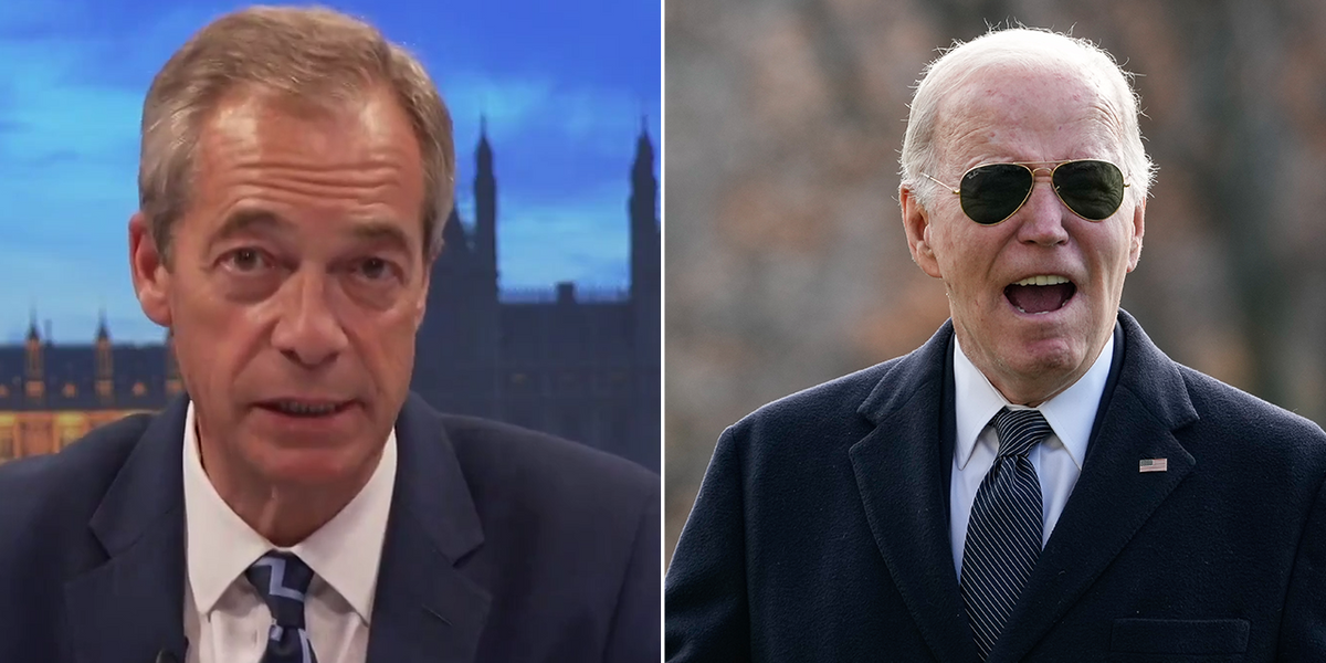 NextImg:Nigel Farage blasts ‘old duffer’ Joe Biden as US President lays bare ‘anti-British agenda’