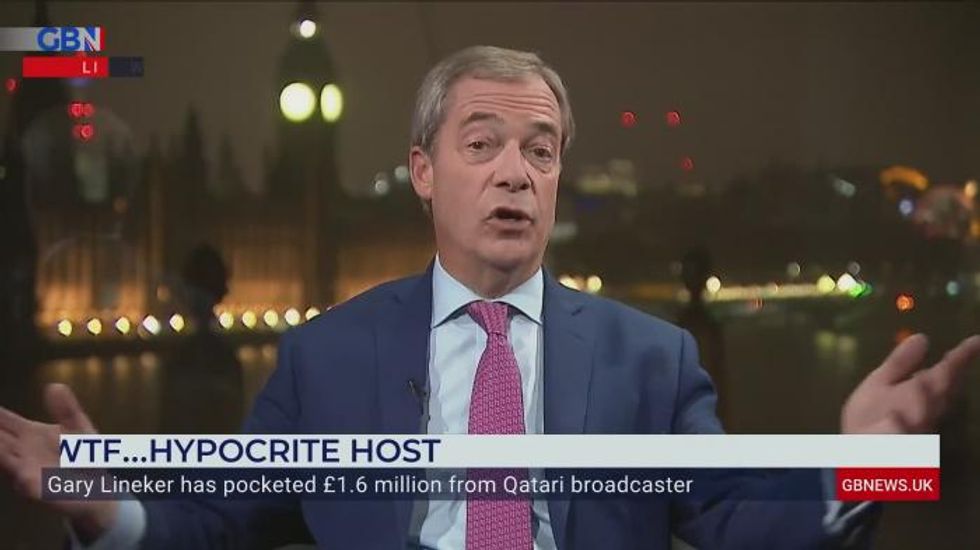 Nigel Farage blasts BBC 'Saint' Gary Lineker for woke hypocrisy - 'HE took MILLIONS from Qatar!'