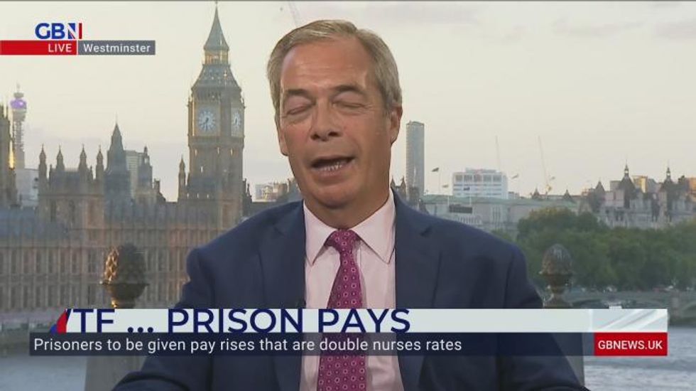 Nigel Farage shares disbelief at prisoners getting 'pay' rise double the rate given to nurses and police officers