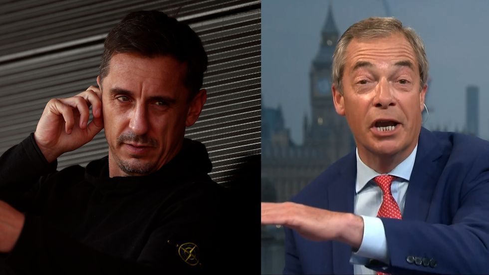 Farage said Gary Neville would be 'welcome' on his show.