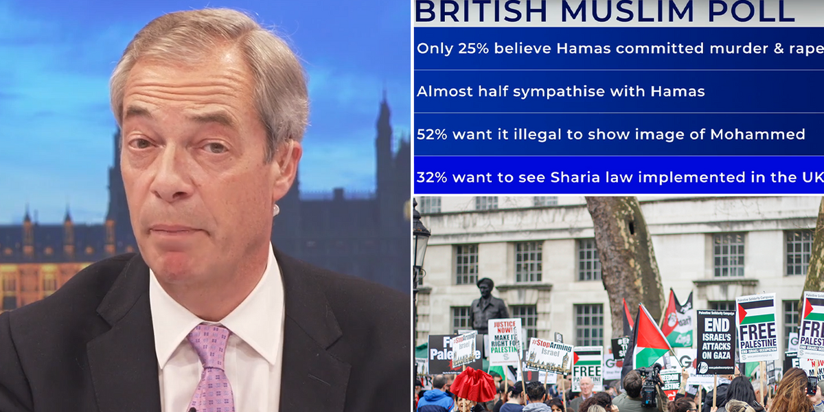 NextImg:‘Genuinely terrifying’: Nigel Farage ‘disturbed’ by shock poll exposing British Muslim attitudes