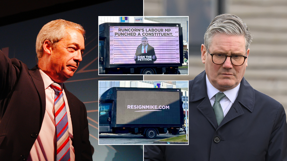 Farage/Starmer/Reform UK ads in Runcorn