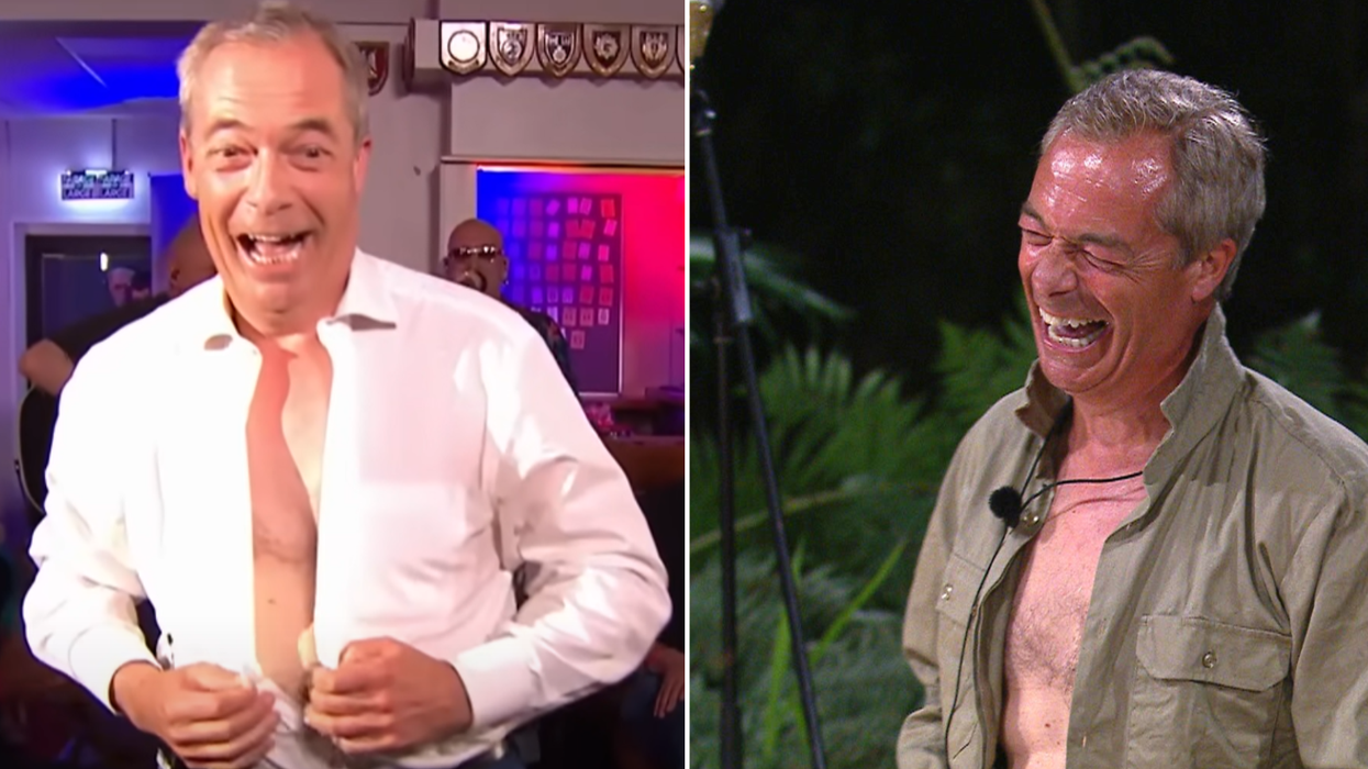 Farage stripping shirt/Farage in the jungle