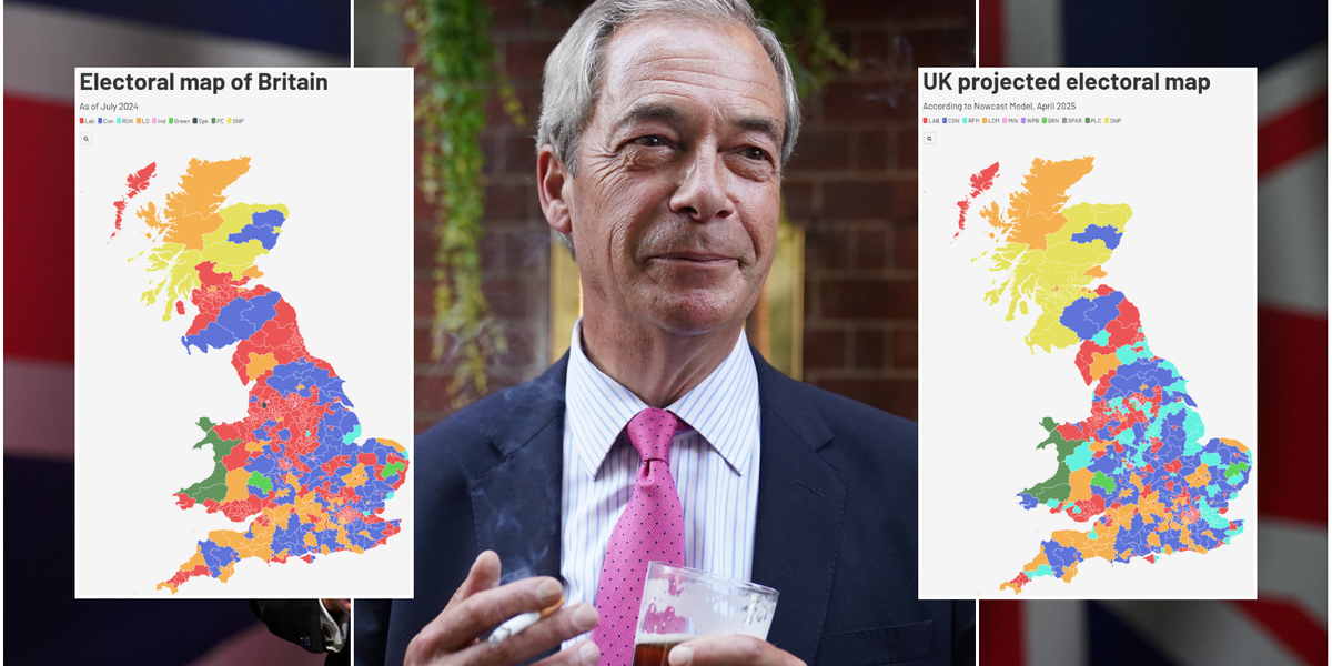 NextImg:MAPPED: Labour tipped for electoral wipeout as Reform UK gain 142 seats – is yours turning turquoise?
