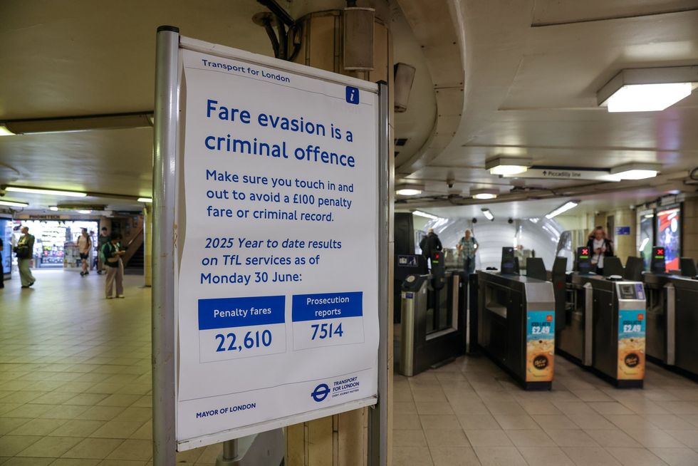 Fare-dodging warning sign