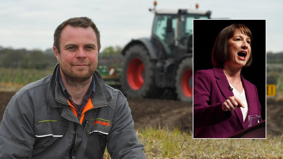 Farmer in front of a tractor / Reeves